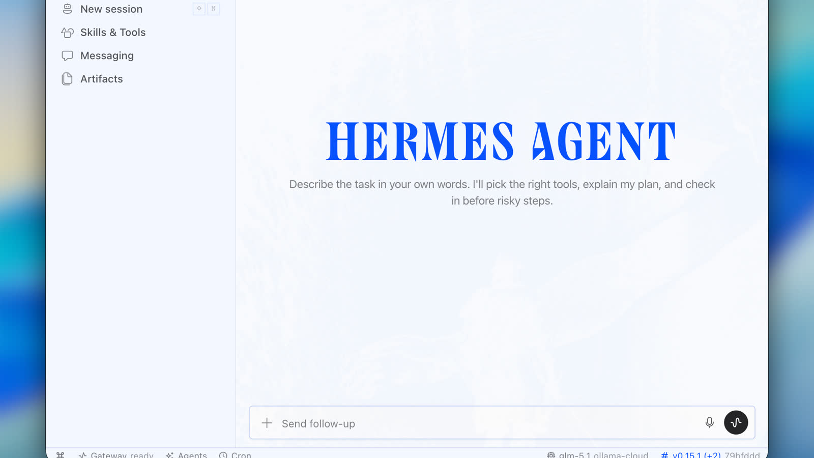 Hermes Desktop agent interface